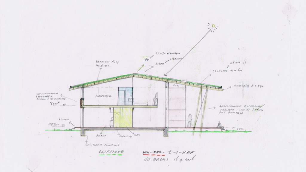 doorsnede vliegwoning