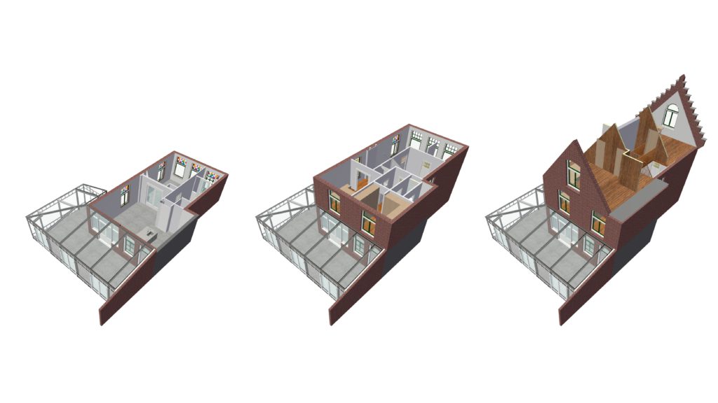 Opbouw energieneutraal herenhuis Bergen